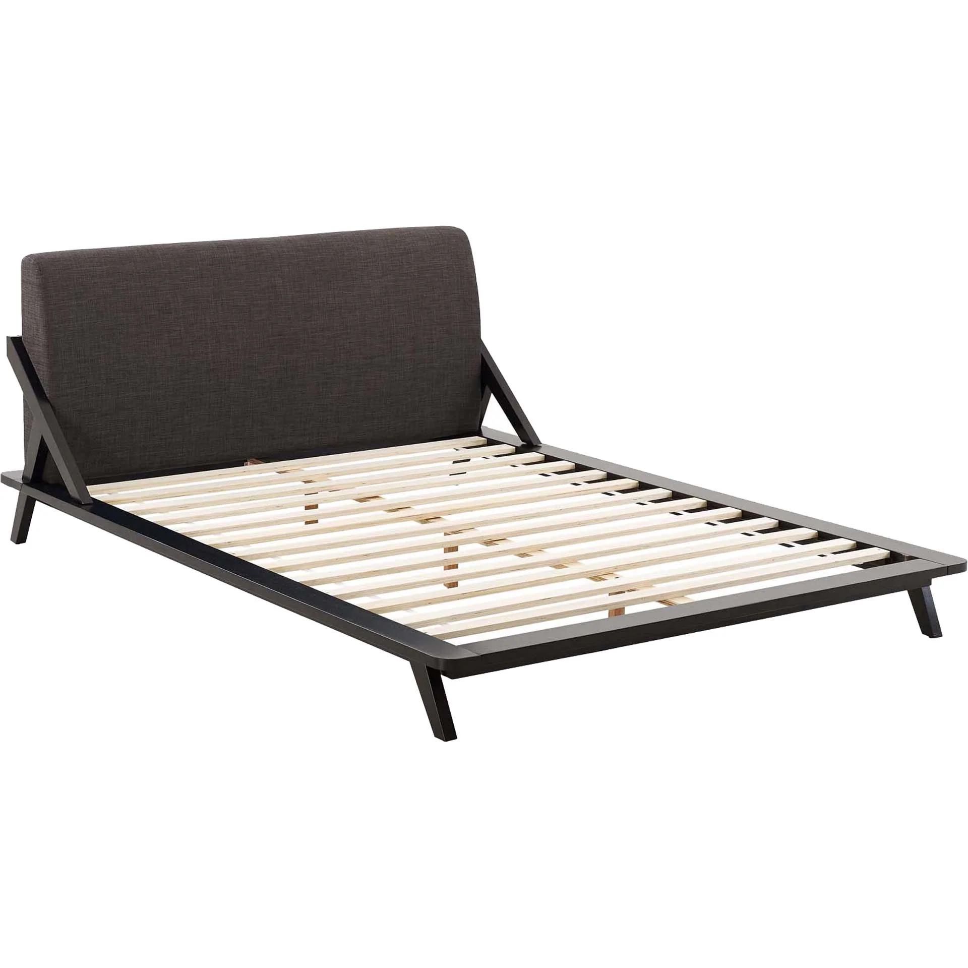 Larry Fabric Platform Bed Cappuccino/Brown - Image 4