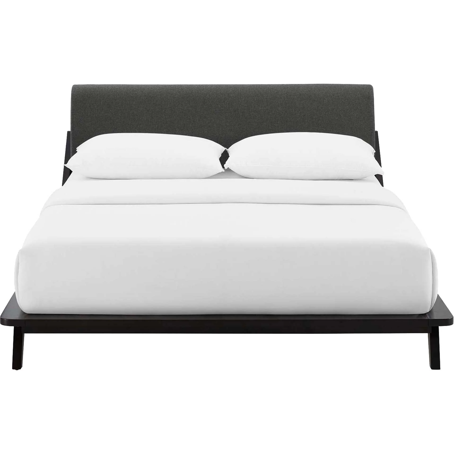 Larry Fabric Platform Bed Cappuccino/Gray - Image 2