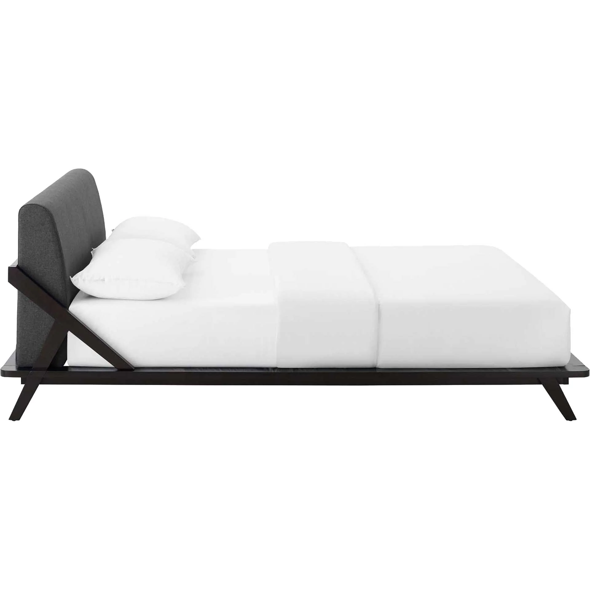 Larry Fabric Platform Bed Cappuccino/Gray - Image 3