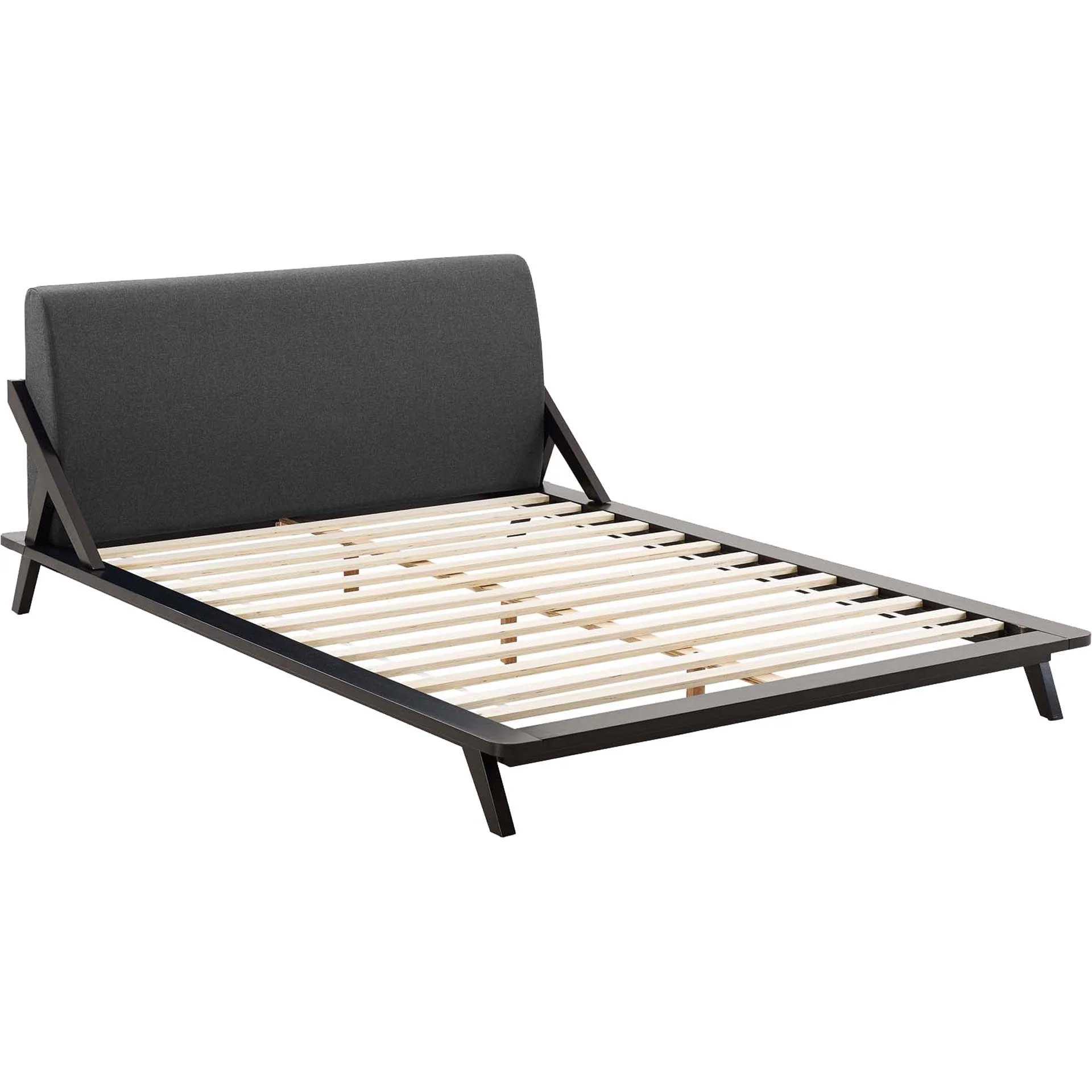Larry Fabric Platform Bed Cappuccino/Gray - Image 4