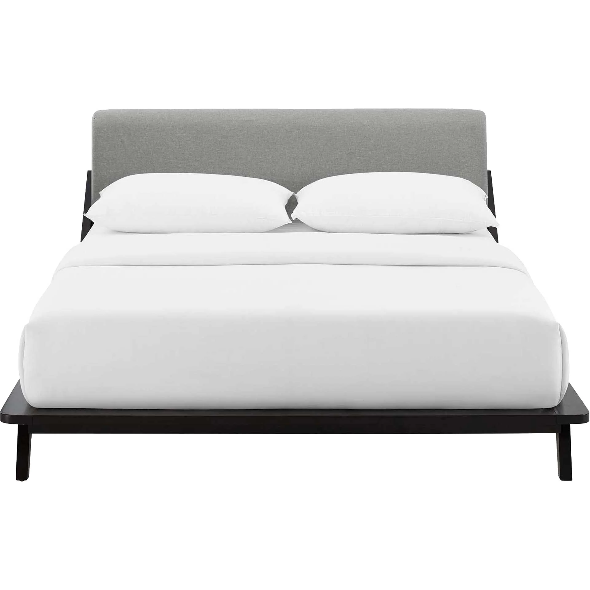 Larry Fabric Platform Bed Cappuccino/Light Gray - Image 2