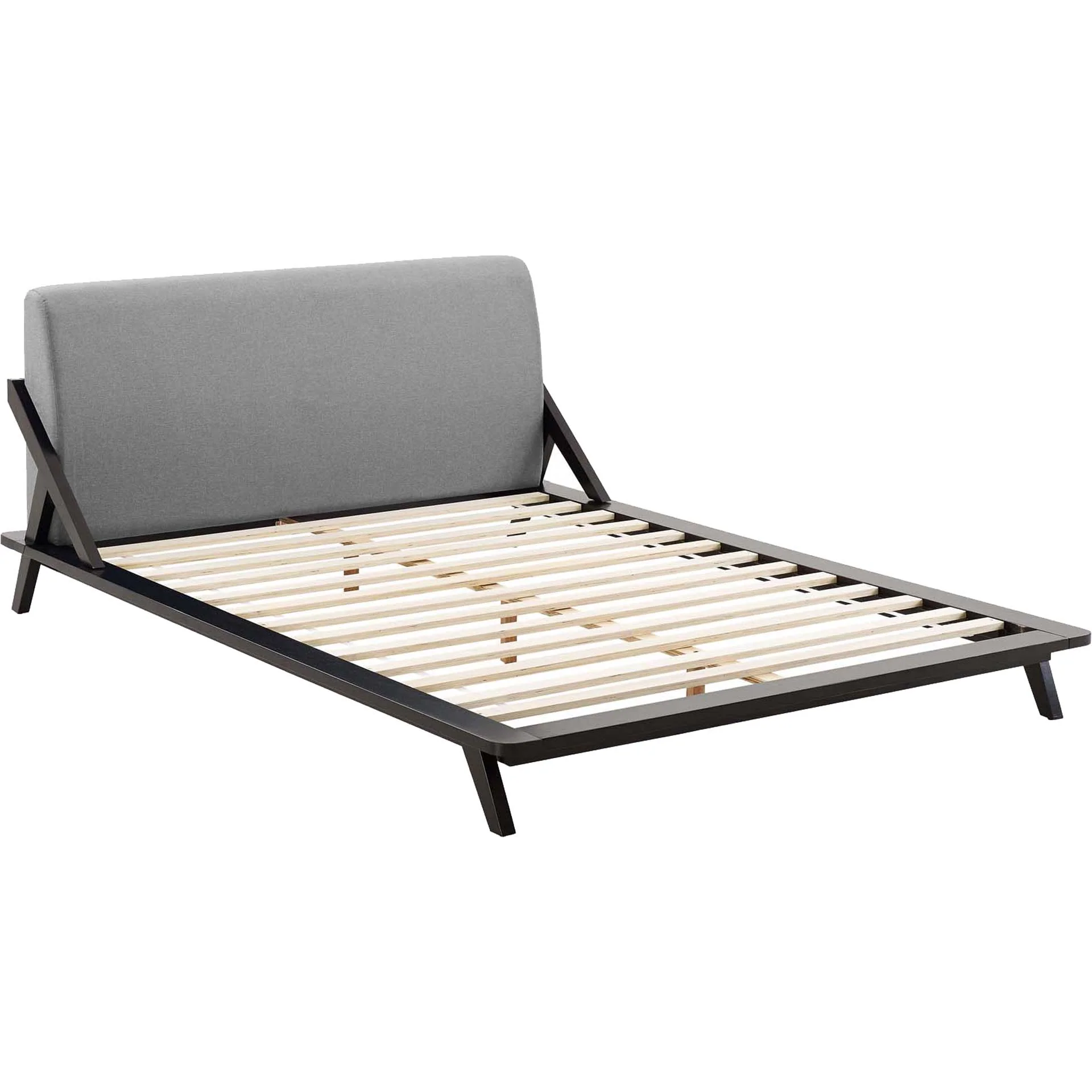 Larry Fabric Platform Bed Cappuccino/Light Gray - Image 4
