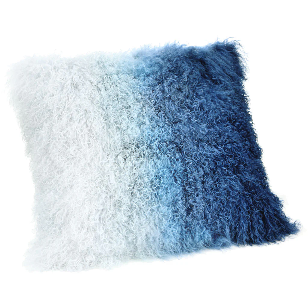 Lars Fur Pillow Blue Spectrum - Image 2