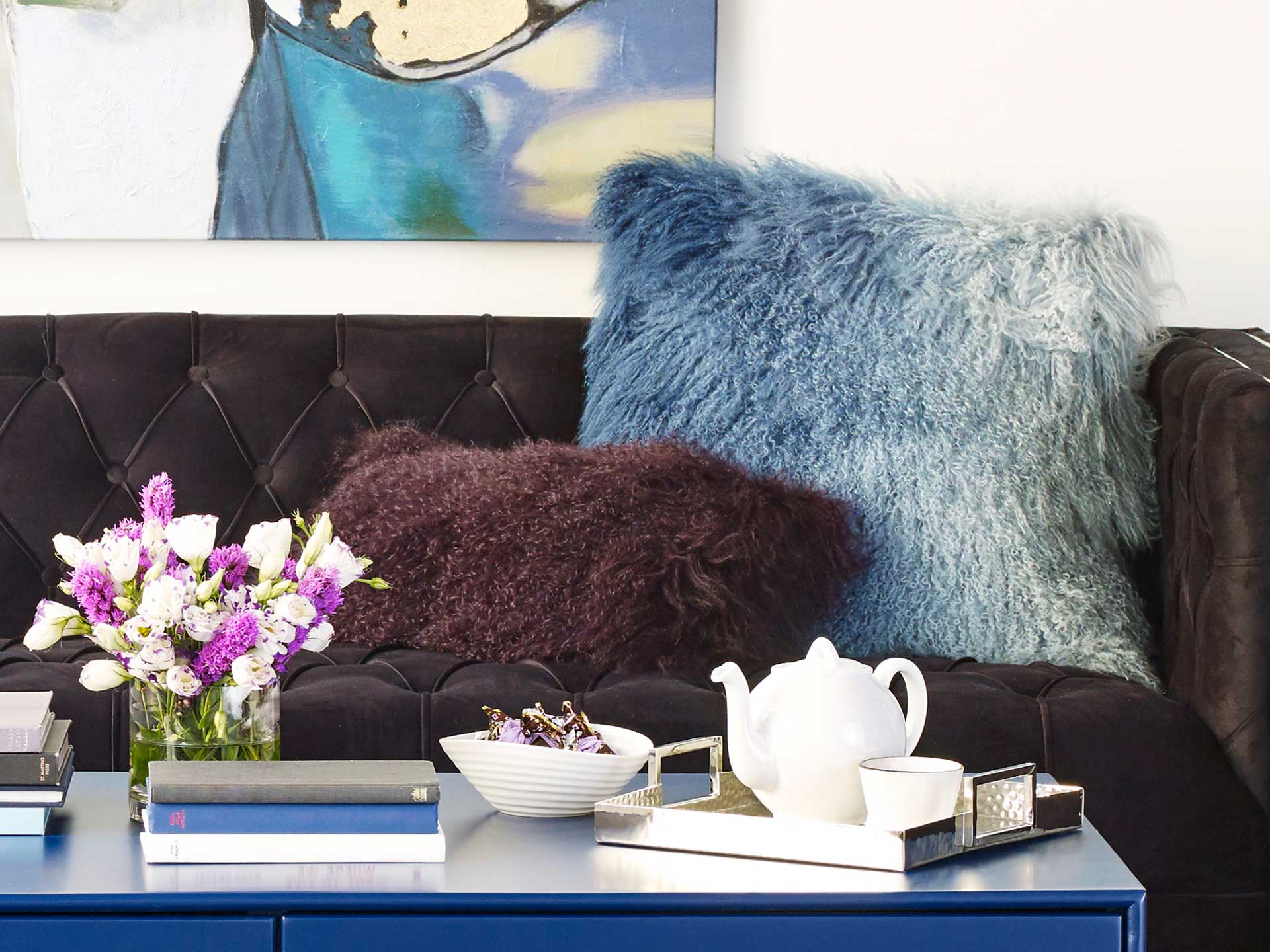 Lars Fur Pillow Blue Spectrum - Image 4