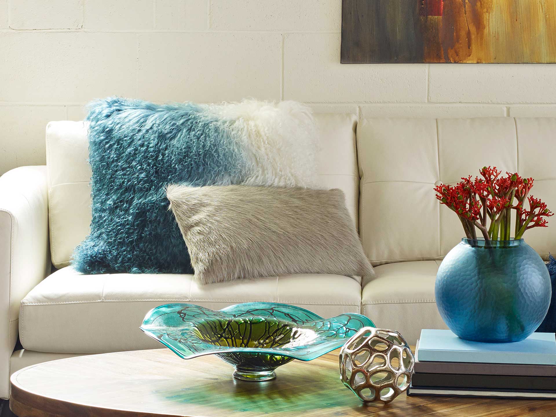 Lars Fur Pillow Light Blue Spectrum - Image 3