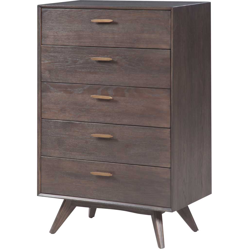 Lars Wooden 5 Drawer Chest Oak/Oak Veneer - Image 2