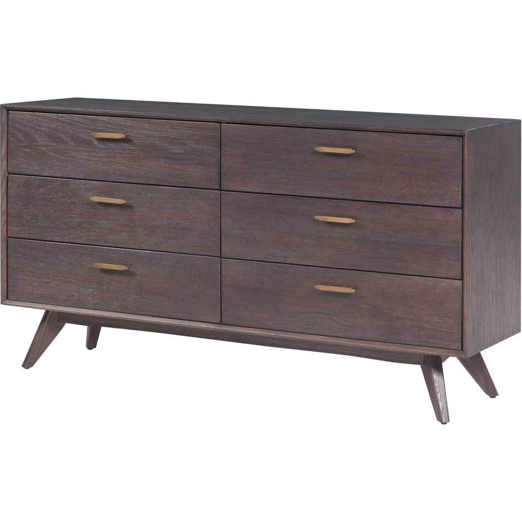 Lars Wooden 6 Drawer Dresser Oak/Oak Veneer - Image 2