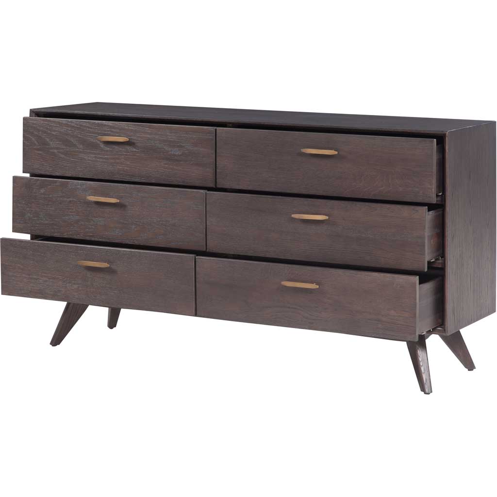Lars Wooden 6 Drawer Dresser Oak/Oak Veneer - Image 3