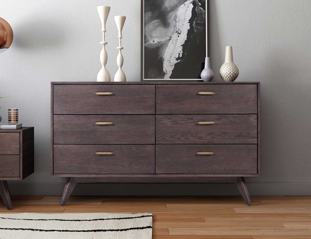 Lars Wooden 6 Drawer Dresser Oak/Oak Veneer - Image 7