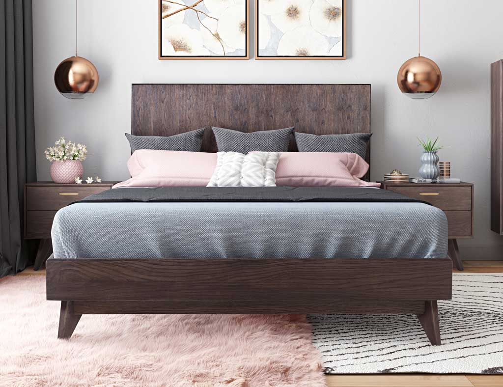 Lars Wooden Bed Oak/Oak Veneer - Image 6