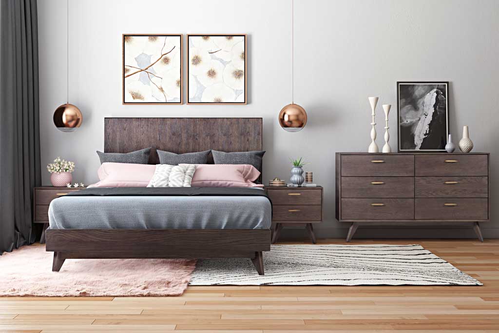 Lars Wooden Bed Oak/Oak Veneer - Image 7