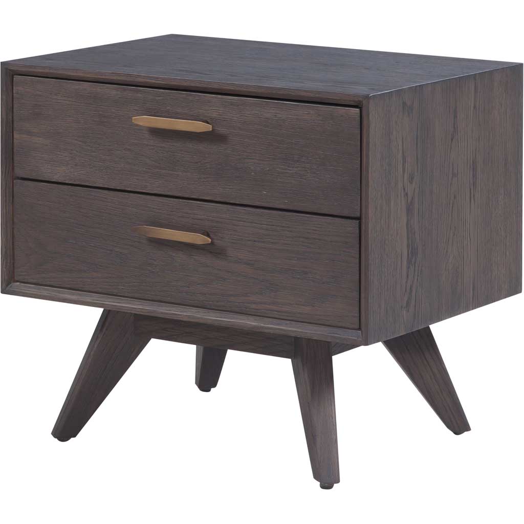 Lars Wooden Nightstand Oak/Oak Veneer - Image 2