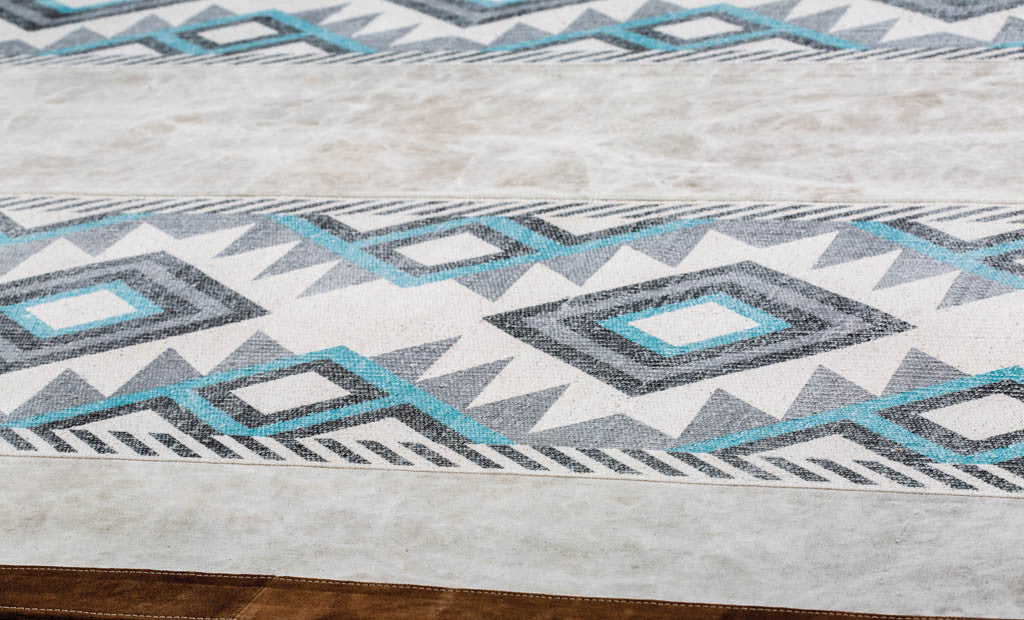 Lasso Light Gray/Teal/Gray Area Rug - Image 3
