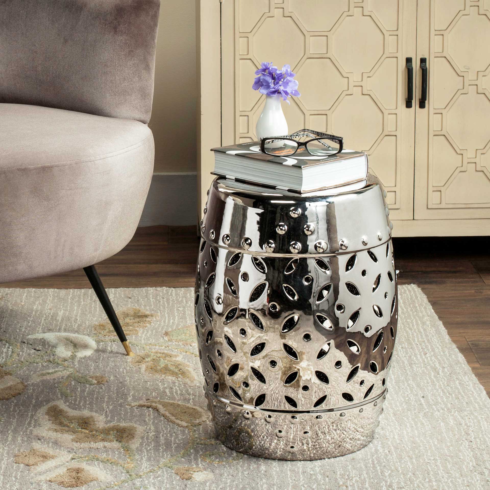 Lattice Coin Stool Silver - Image 3