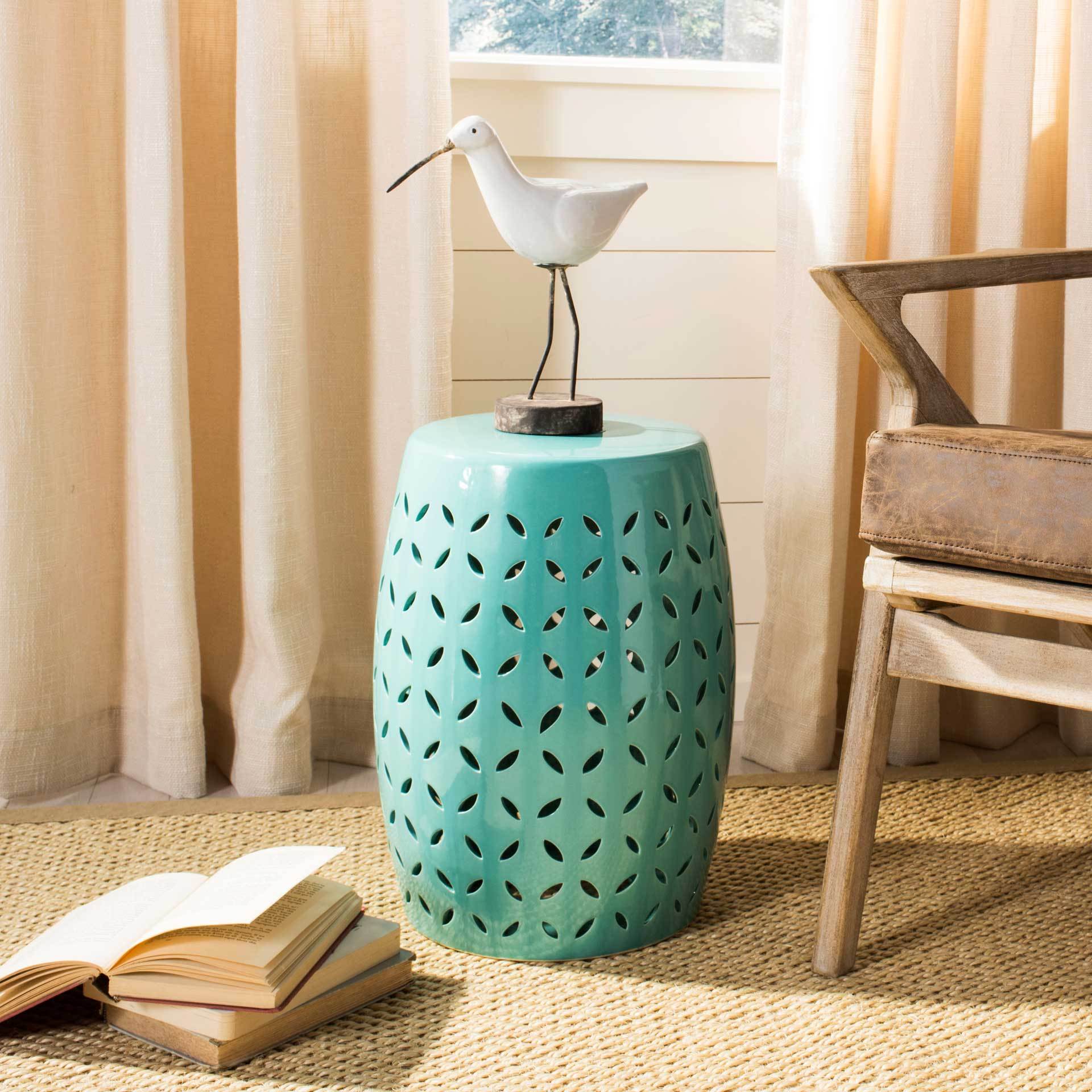 Lattice Petal Garden Stool Robins Egg Blue - Image 3