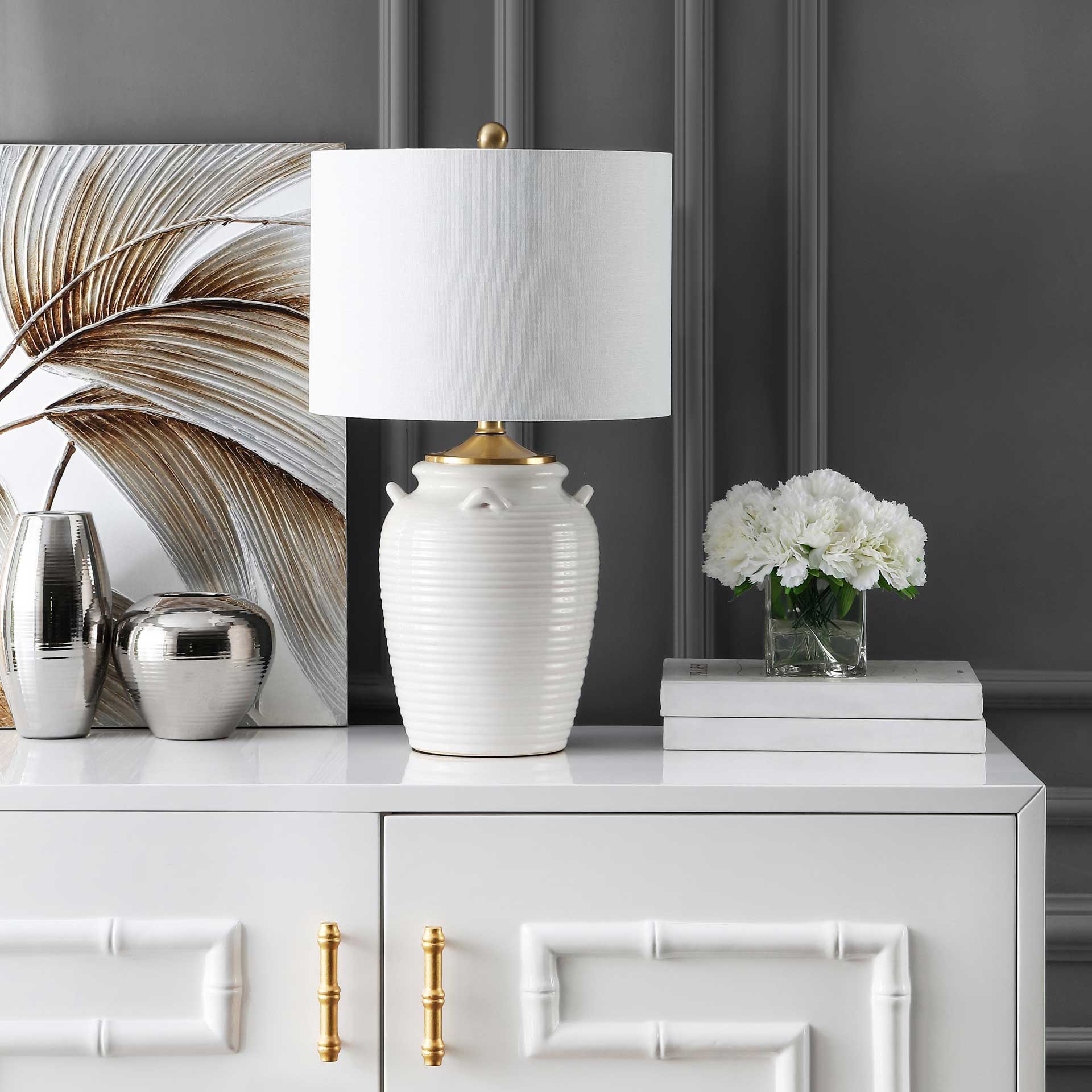 Leah Table Lamp Ivory - Image 3