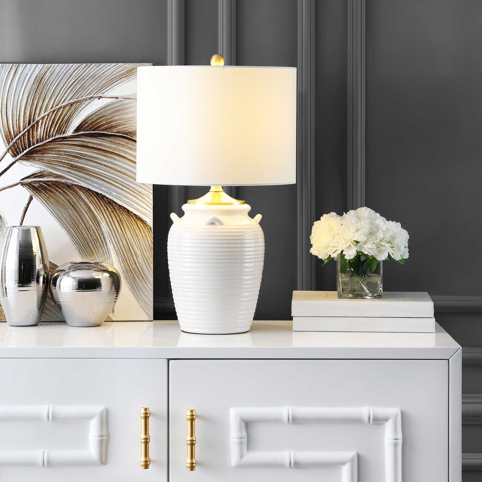 Leah Table Lamp Ivory - Image 4