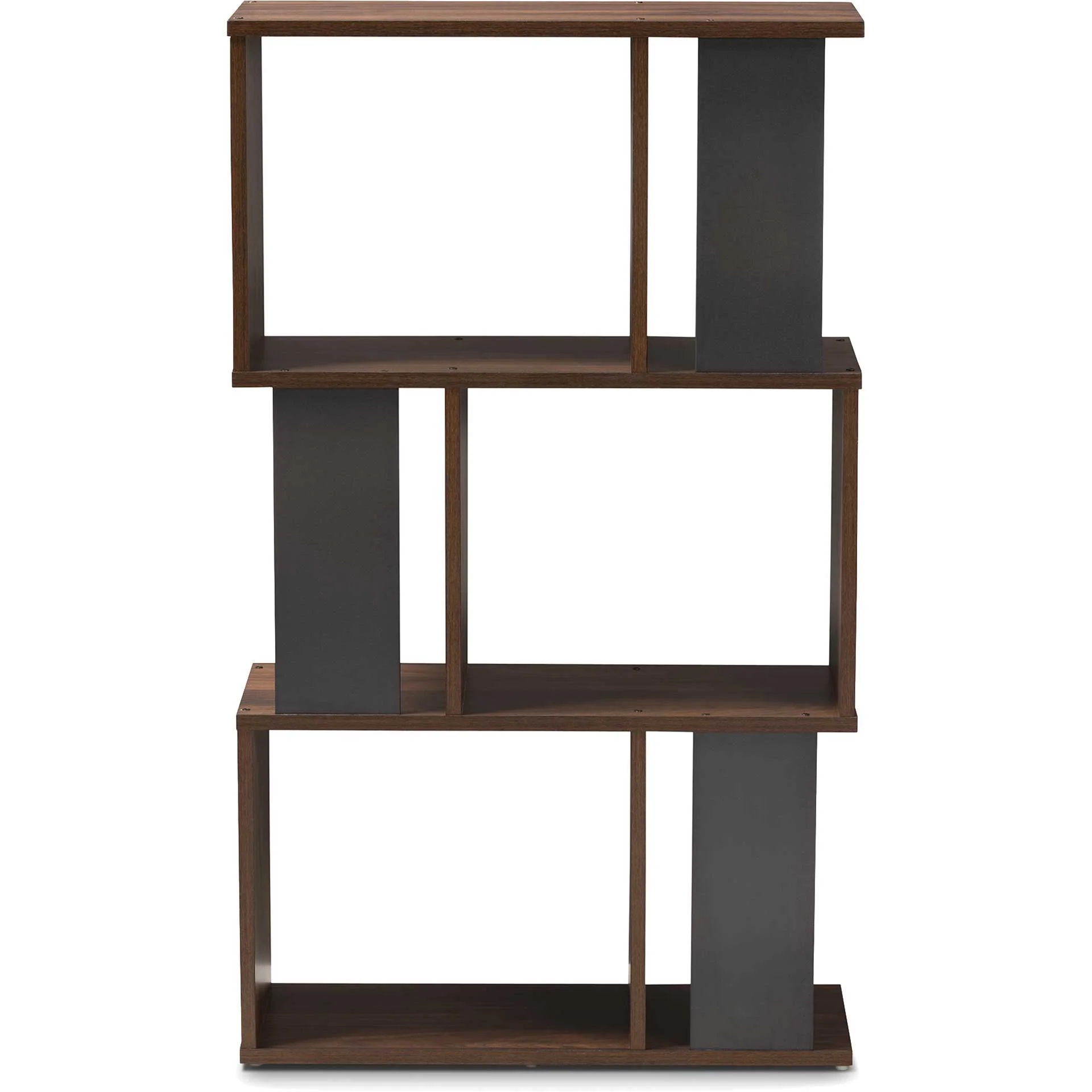 Leala Shelving Unit Walnut/Dark Gray - Image 3