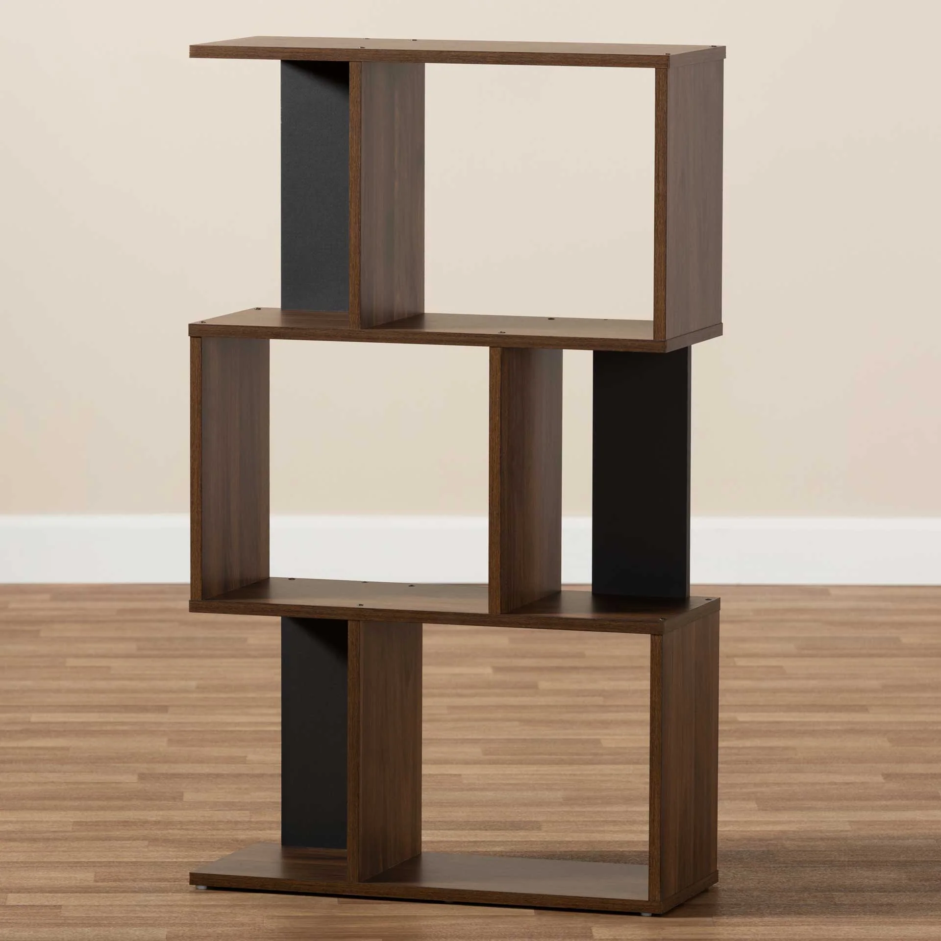 Leala Shelving Unit Walnut/Dark Gray - Image 6
