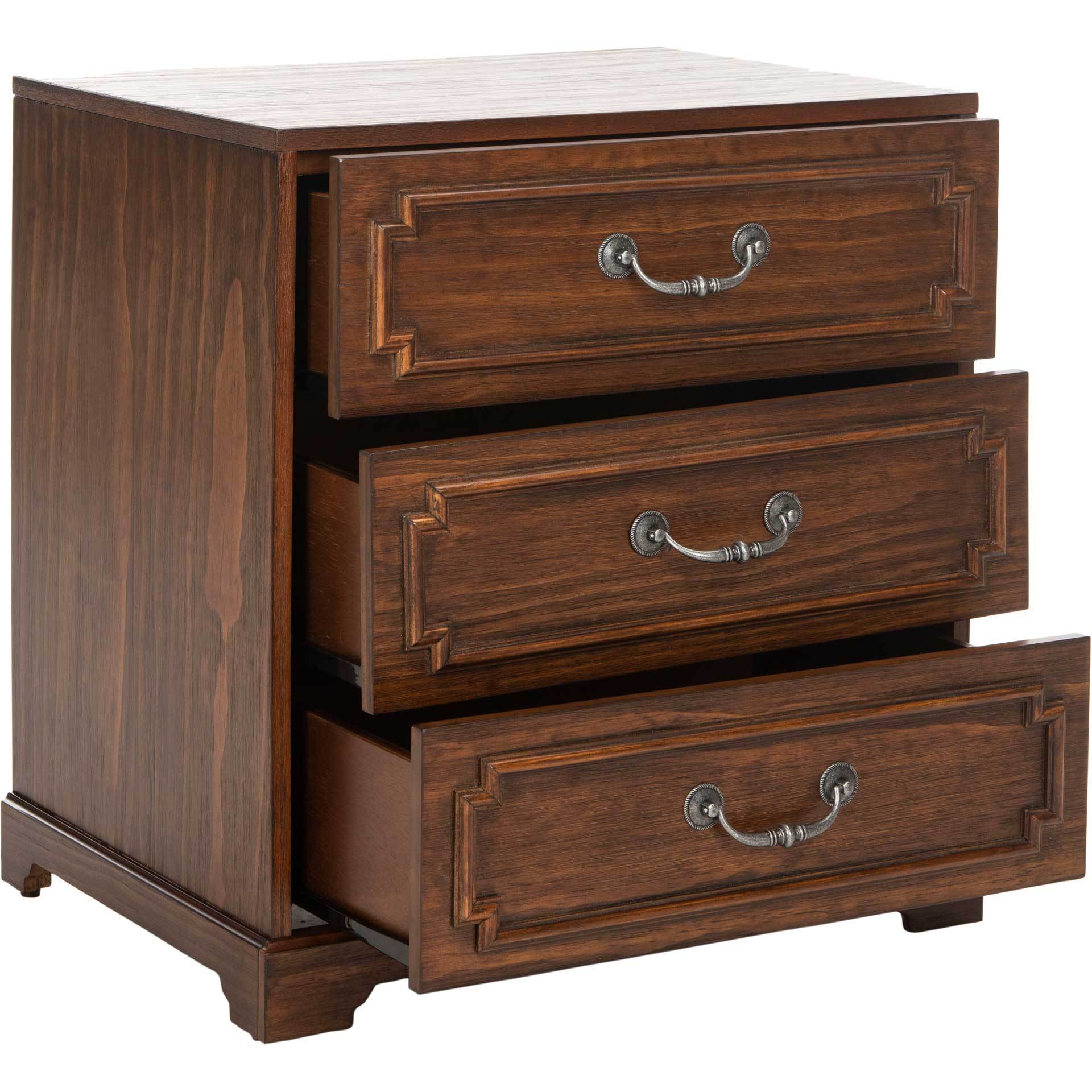 Leanna 3 Drawer Nightstand Mahogany - Image 2