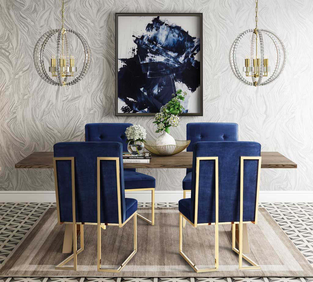 Leanne Dining Table Brown/Gold - Image 6