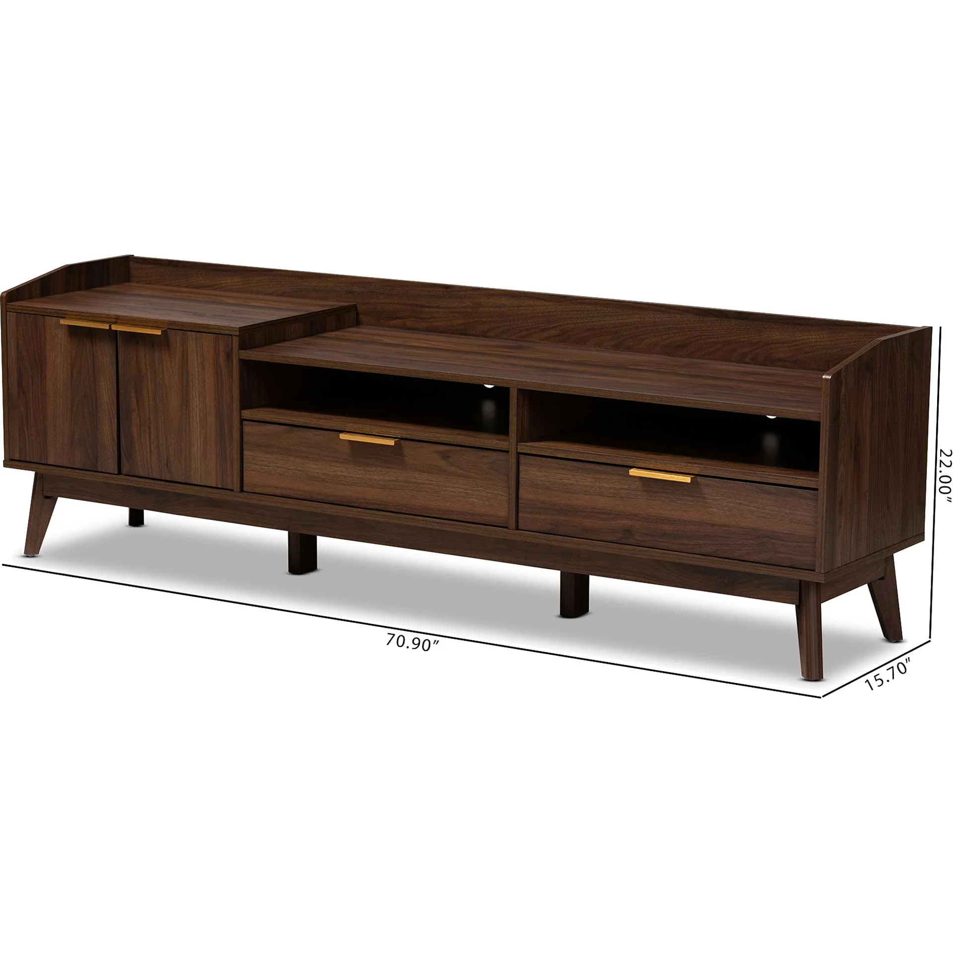 Leara 2-Drawer TV Stand Walnut - Image 7