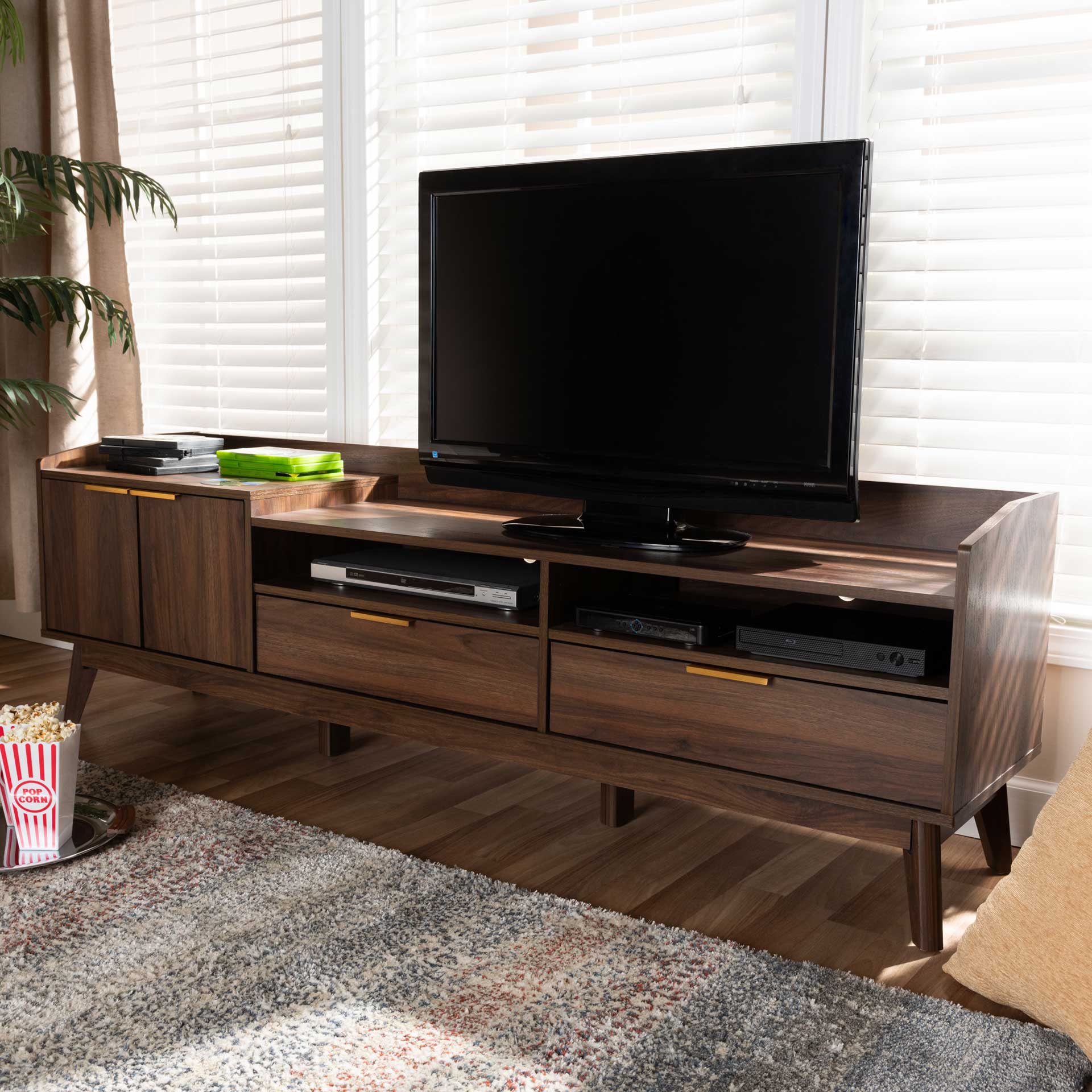 Leara 2-Drawer TV Stand Walnut - Image 9