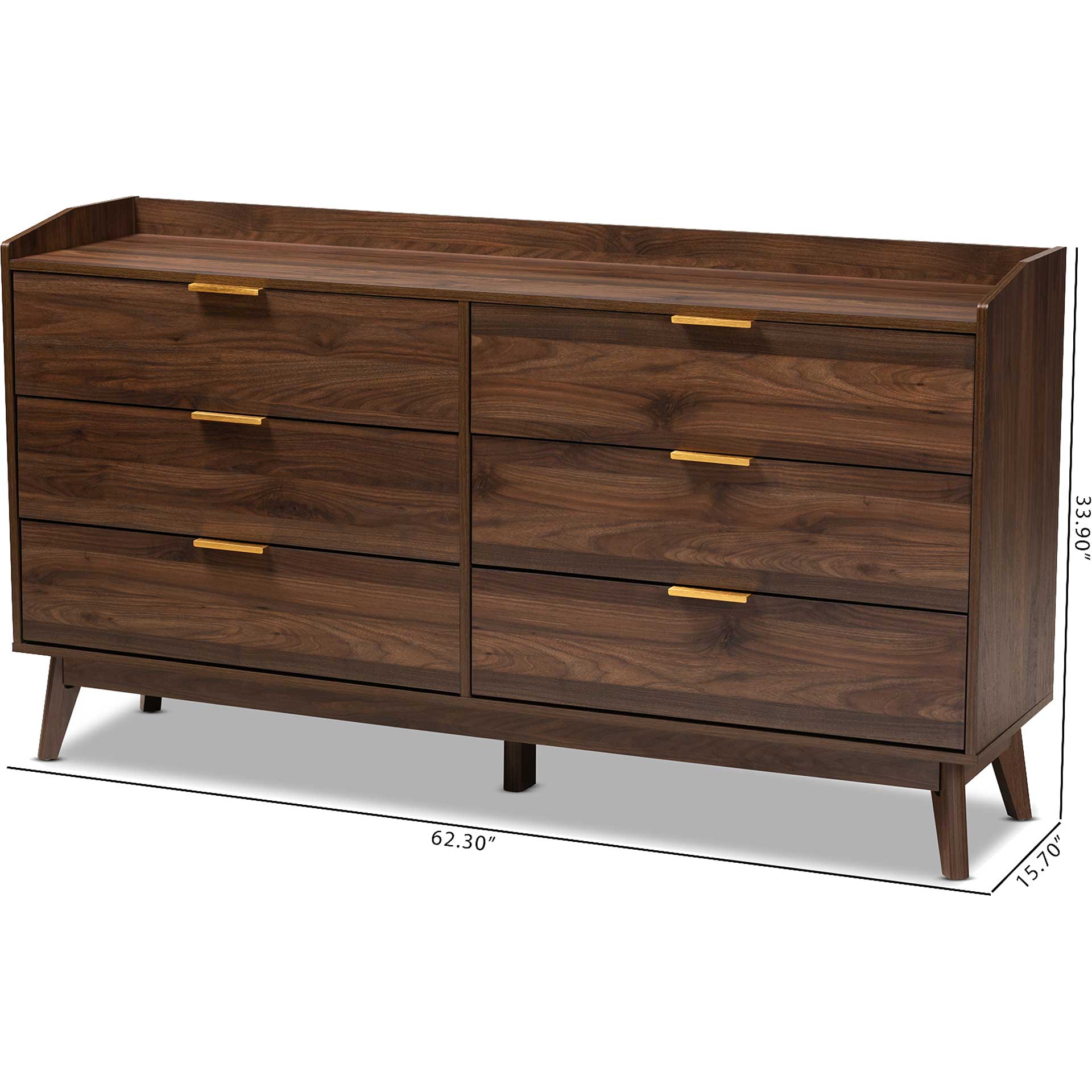 Leara 6-Drawer Dresser Walnut - Image 7