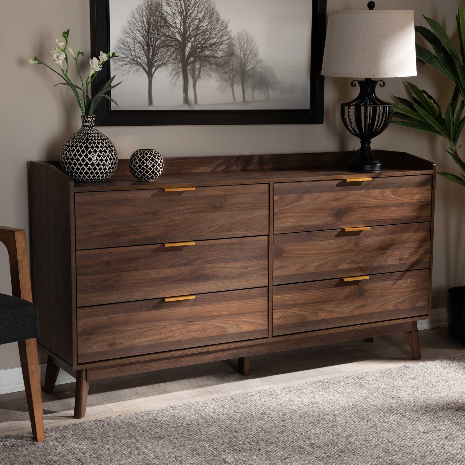 Leara 6-Drawer Dresser Walnut - Image 9