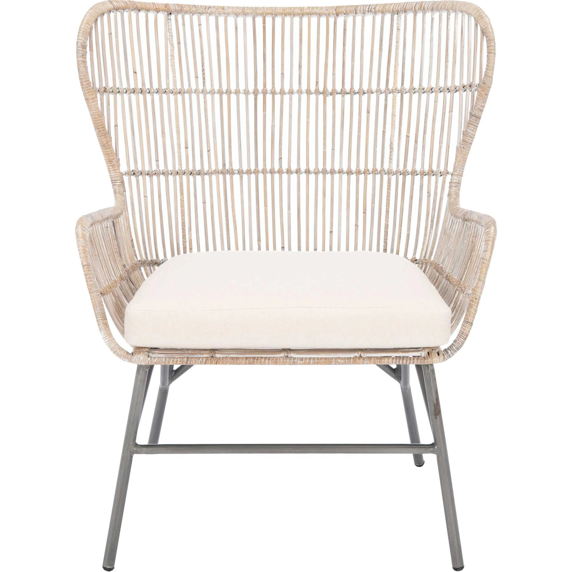 Leary Rattan Accent Chair Gray White Wash/Black - Image 2