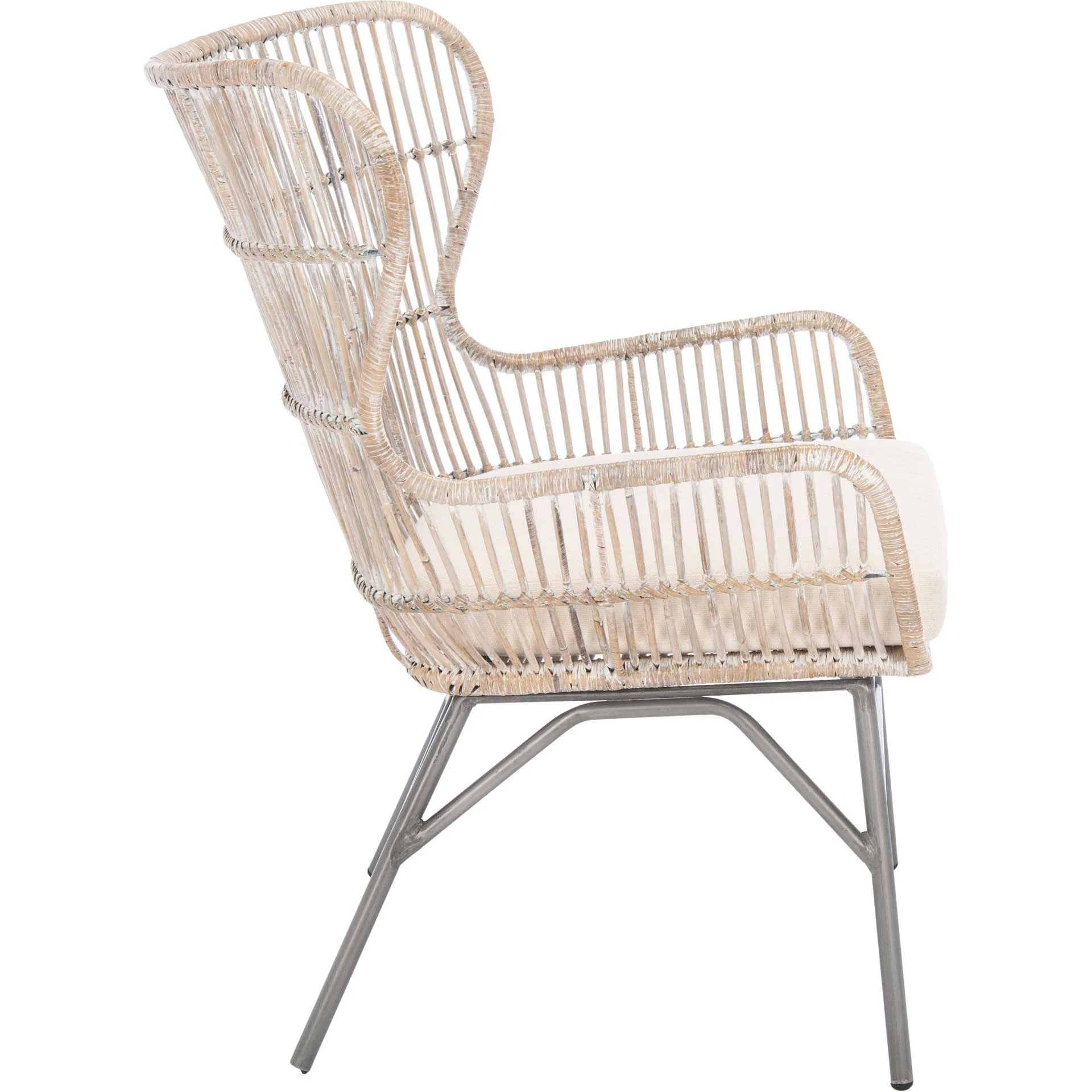Leary Rattan Accent Chair Gray White Wash/Black - Image 3