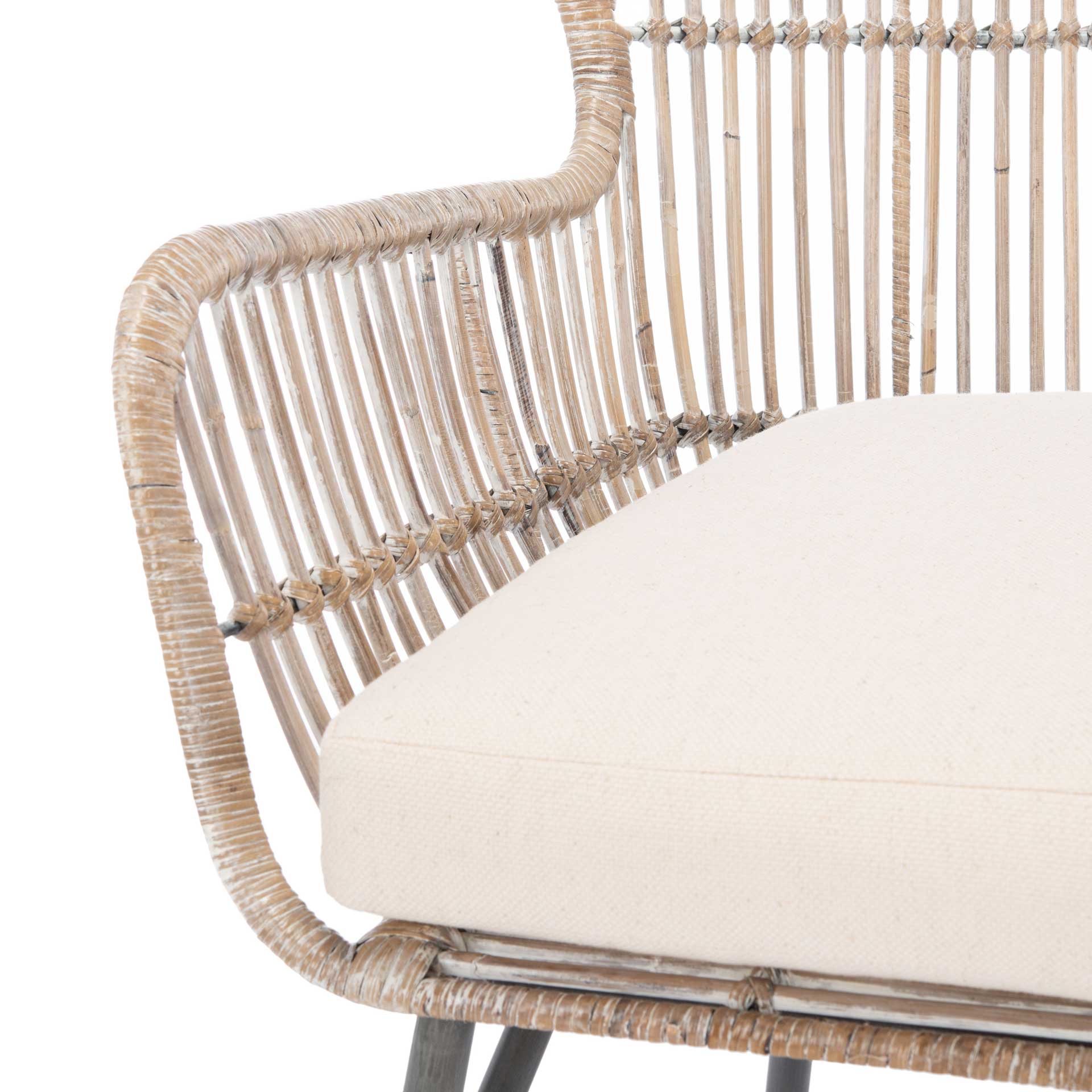 Leary Rattan Accent Chair Gray White Wash/Black - Image 6