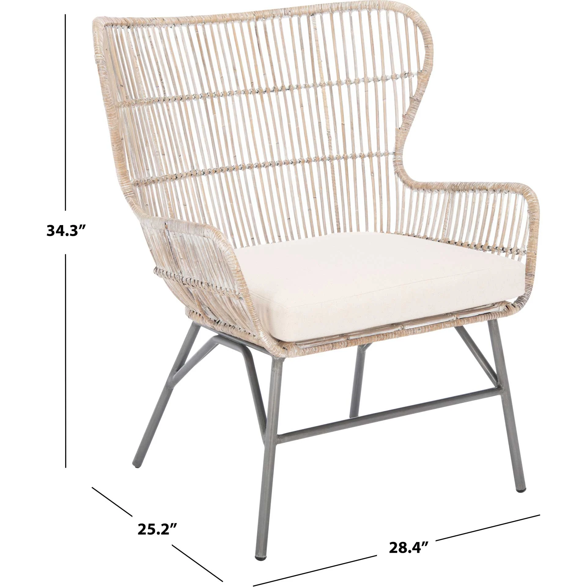 Leary Rattan Accent Chair Gray White Wash/Black - Image 8
