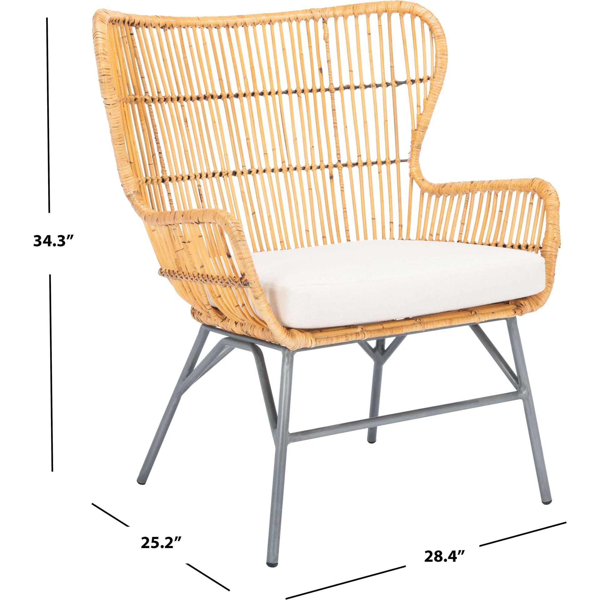 Leary Rattan Accent Chair Natural/White/Black - Image 8