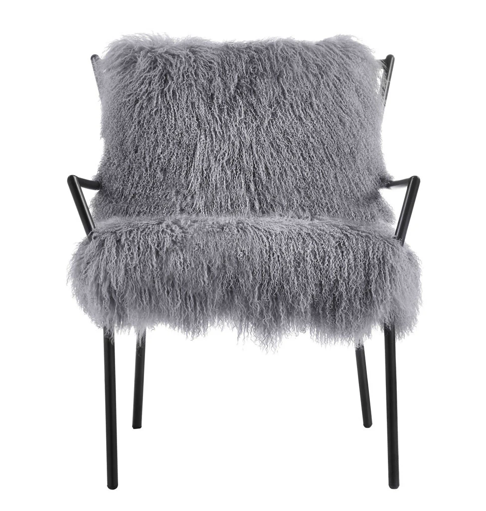 Leary Sheepskin Chair Gray - Image 2