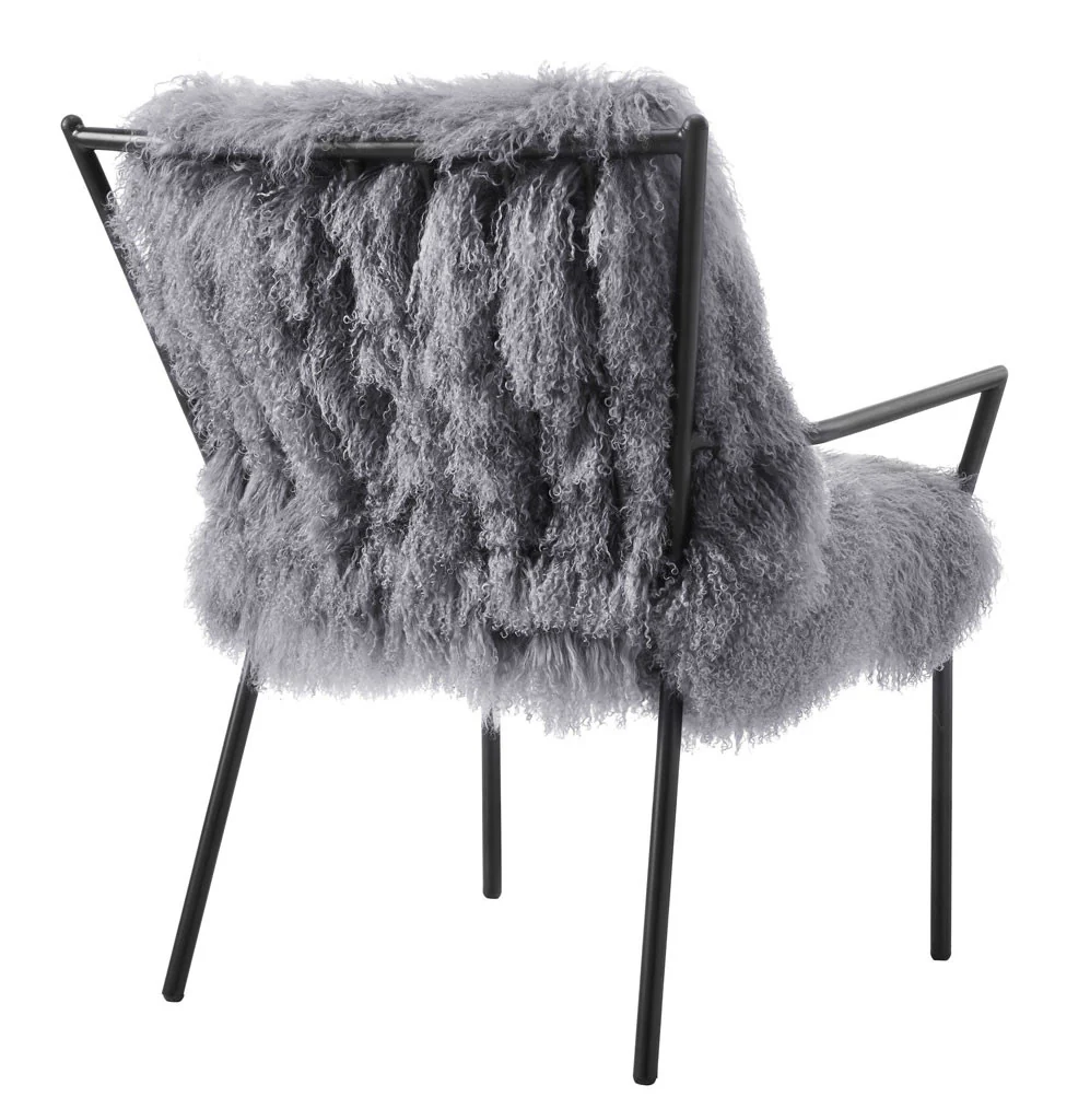 Leary Sheepskin Chair Gray - Image 4