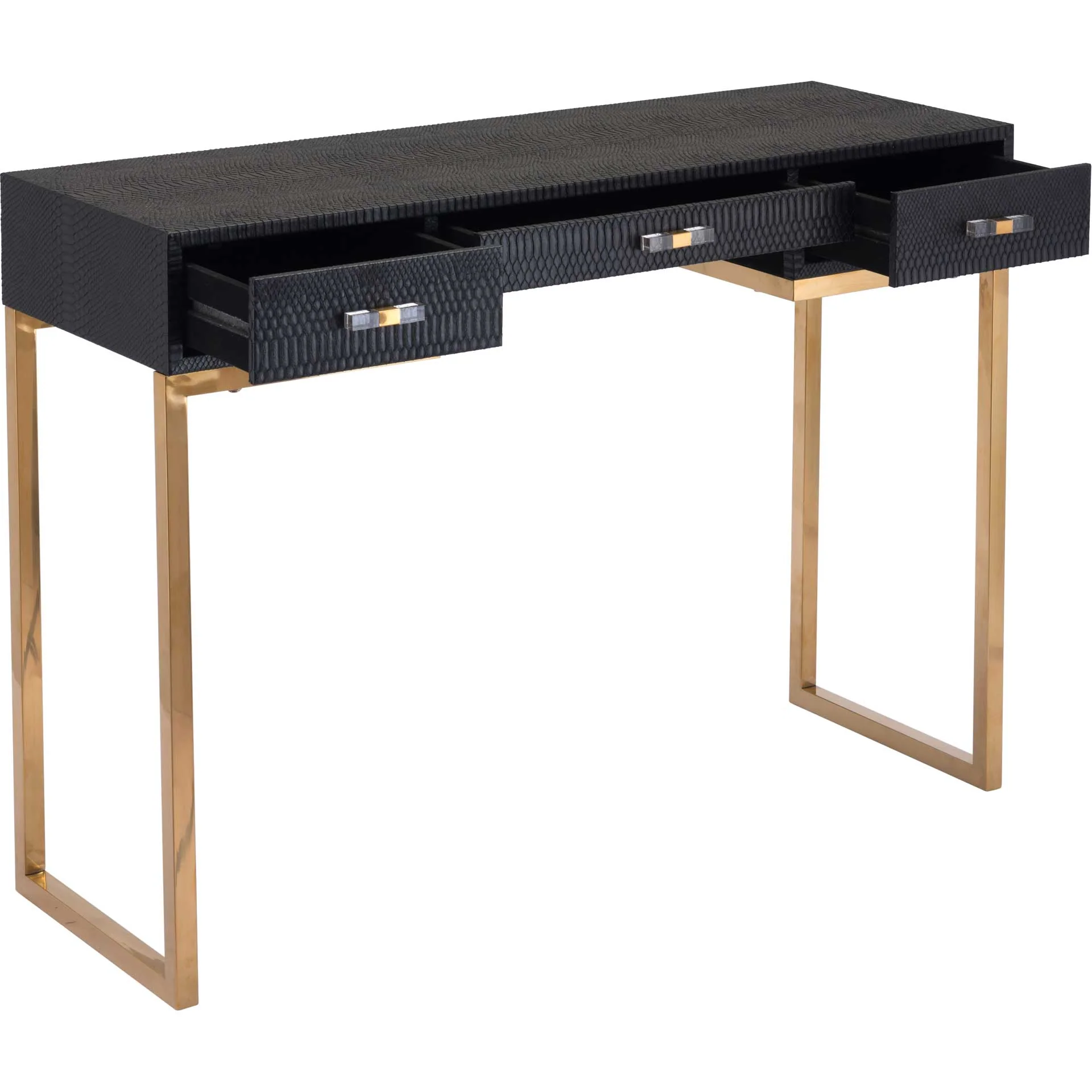 Lecce Snake Skin Console Table Black - Image 5