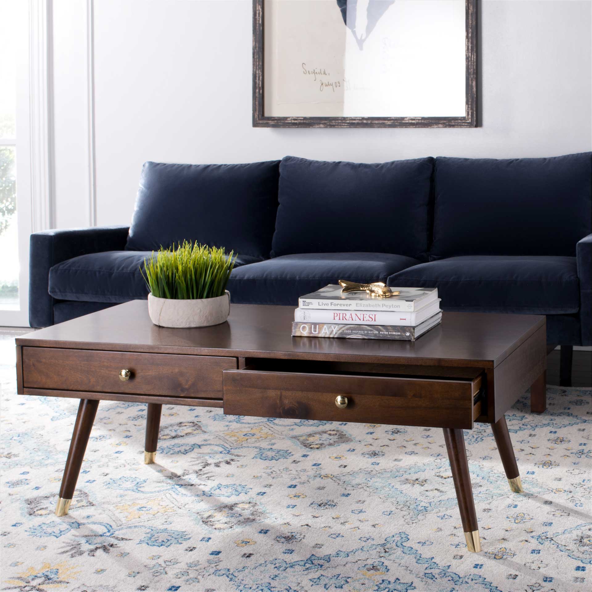 Ledger Gold Cap Coffee Table Brown - Image 7