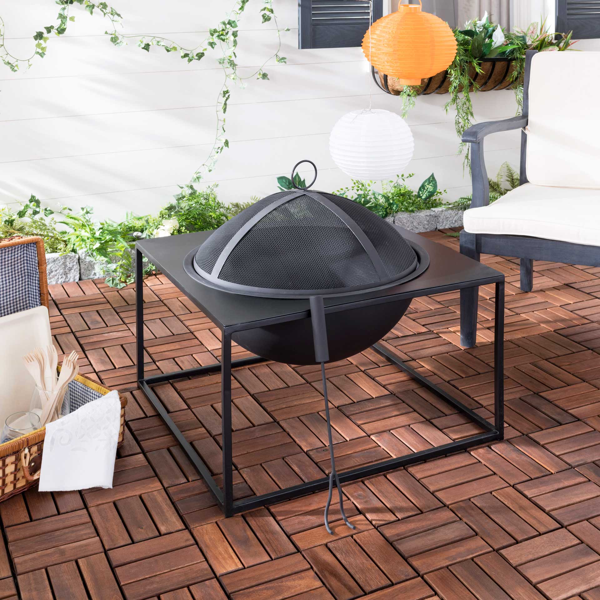 Leena Square Fire Pit Black - Image 5