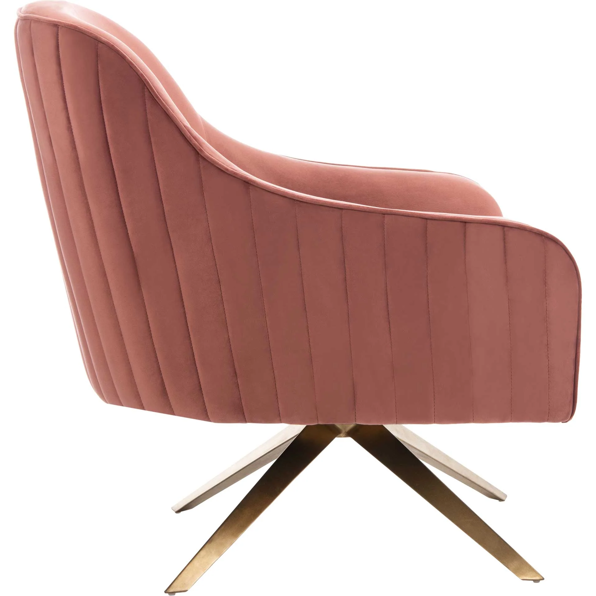 Leif Channeled Velvet Accent Chair Dusty Rose - Image 3