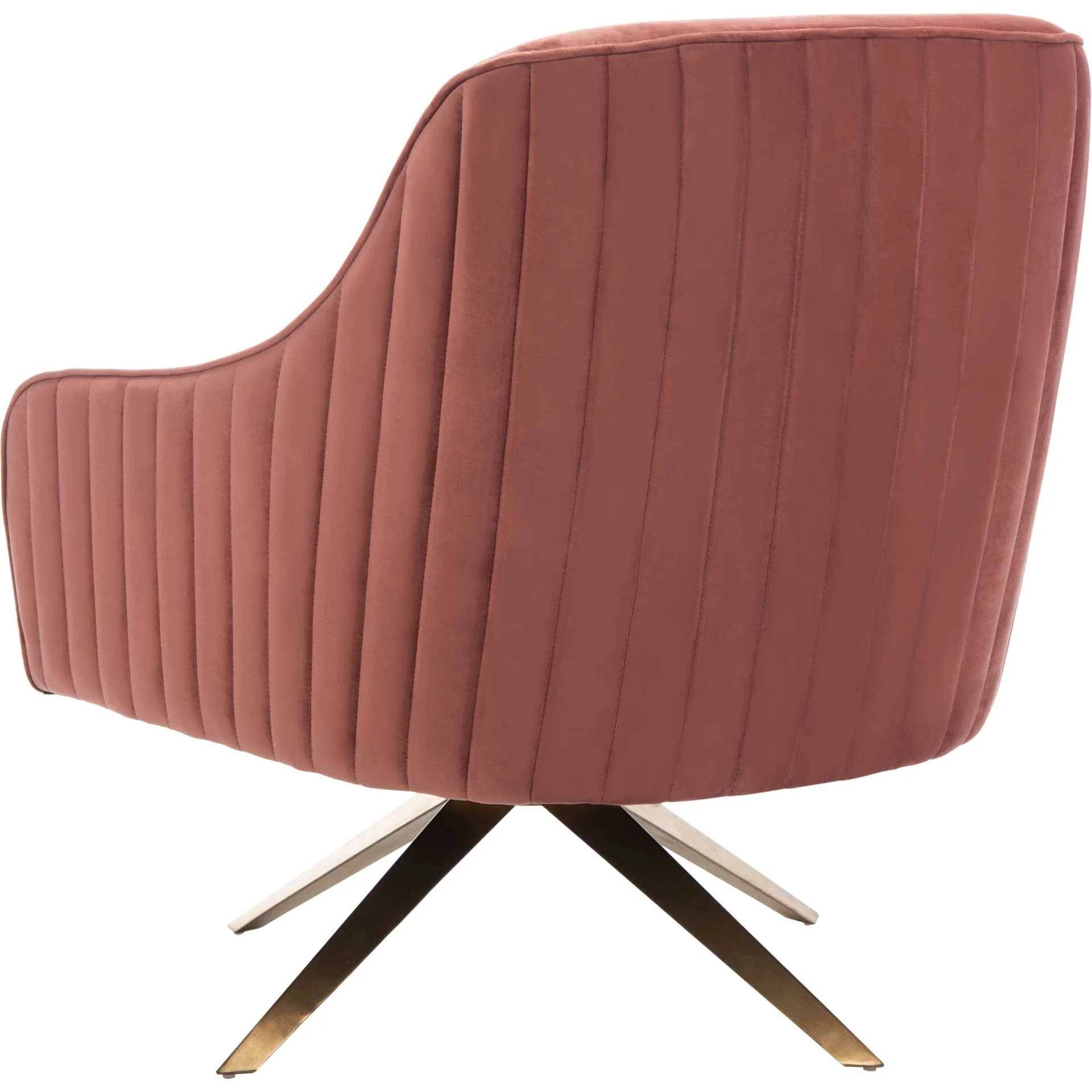 Leif Channeled Velvet Accent Chair Dusty Rose - Image 5