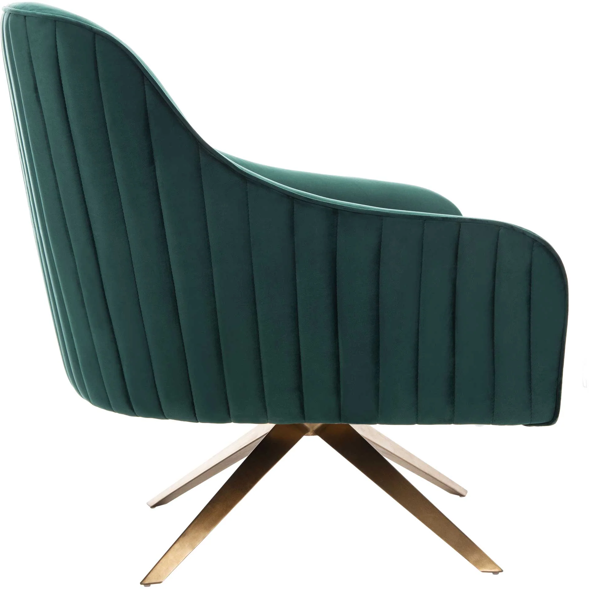 Leif Channeled Velvet Accent Chair Emerald - Image 3