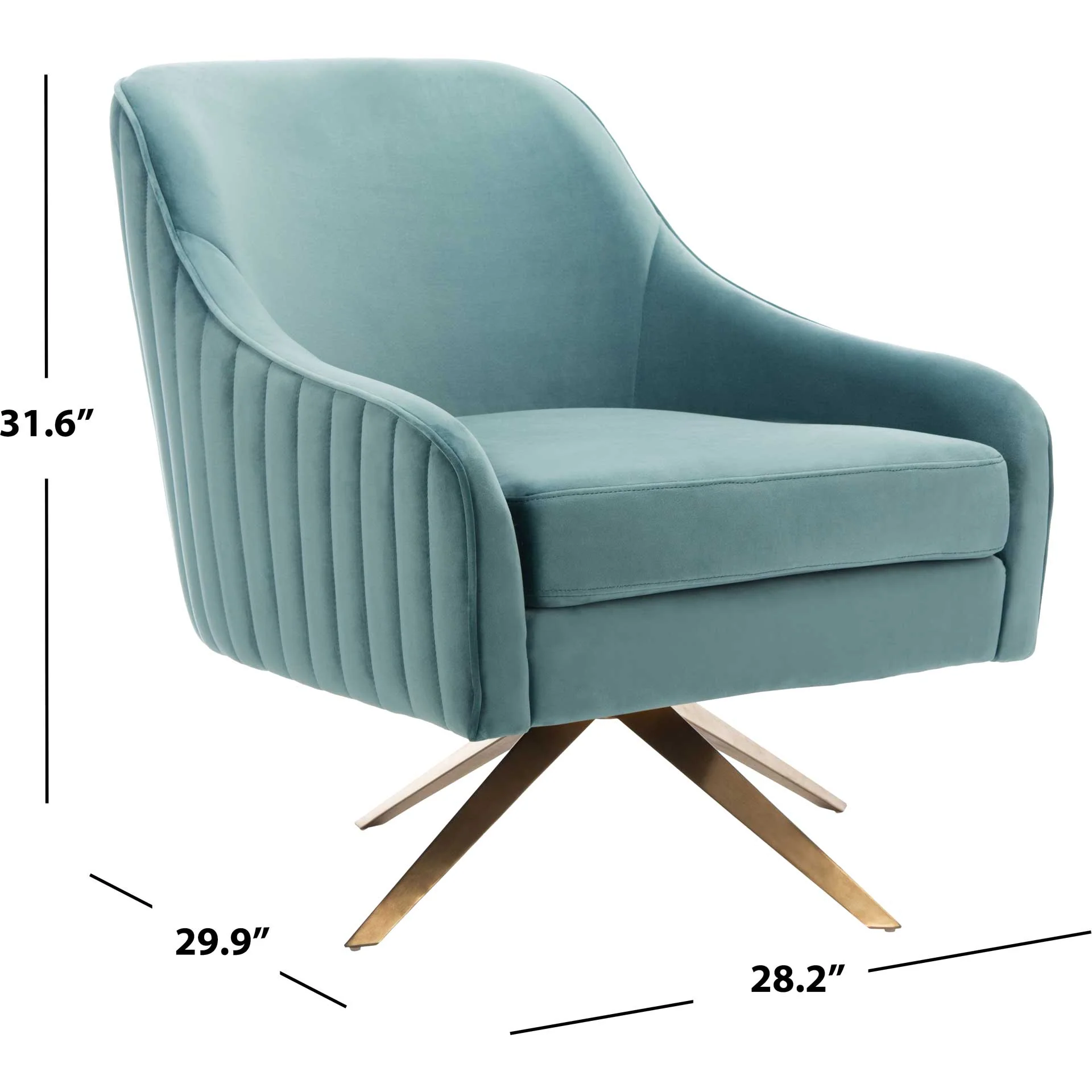 Leif Channeled Velvet Accent Chair Seafoam - Image 6