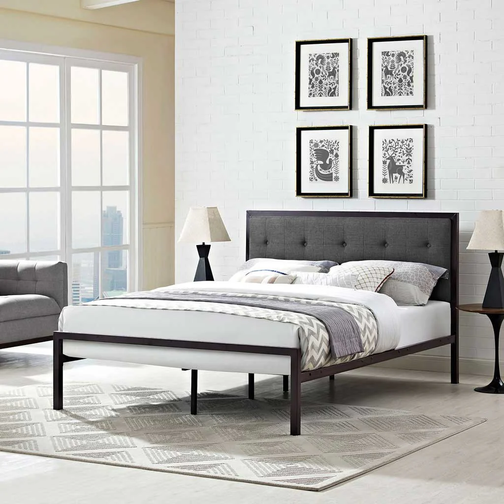 Lendal Fabric Bed Brown/Gray - Image 5