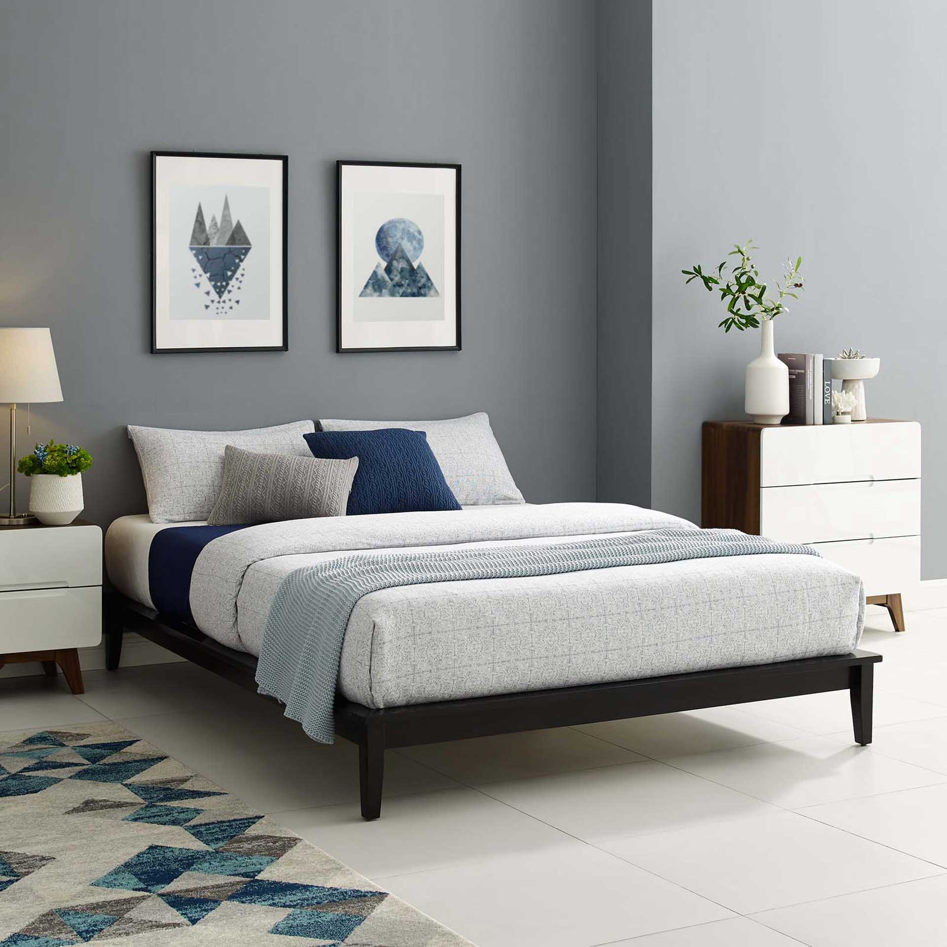 Lennon Wood Platform Bed Frame Cappuccino - Image 5