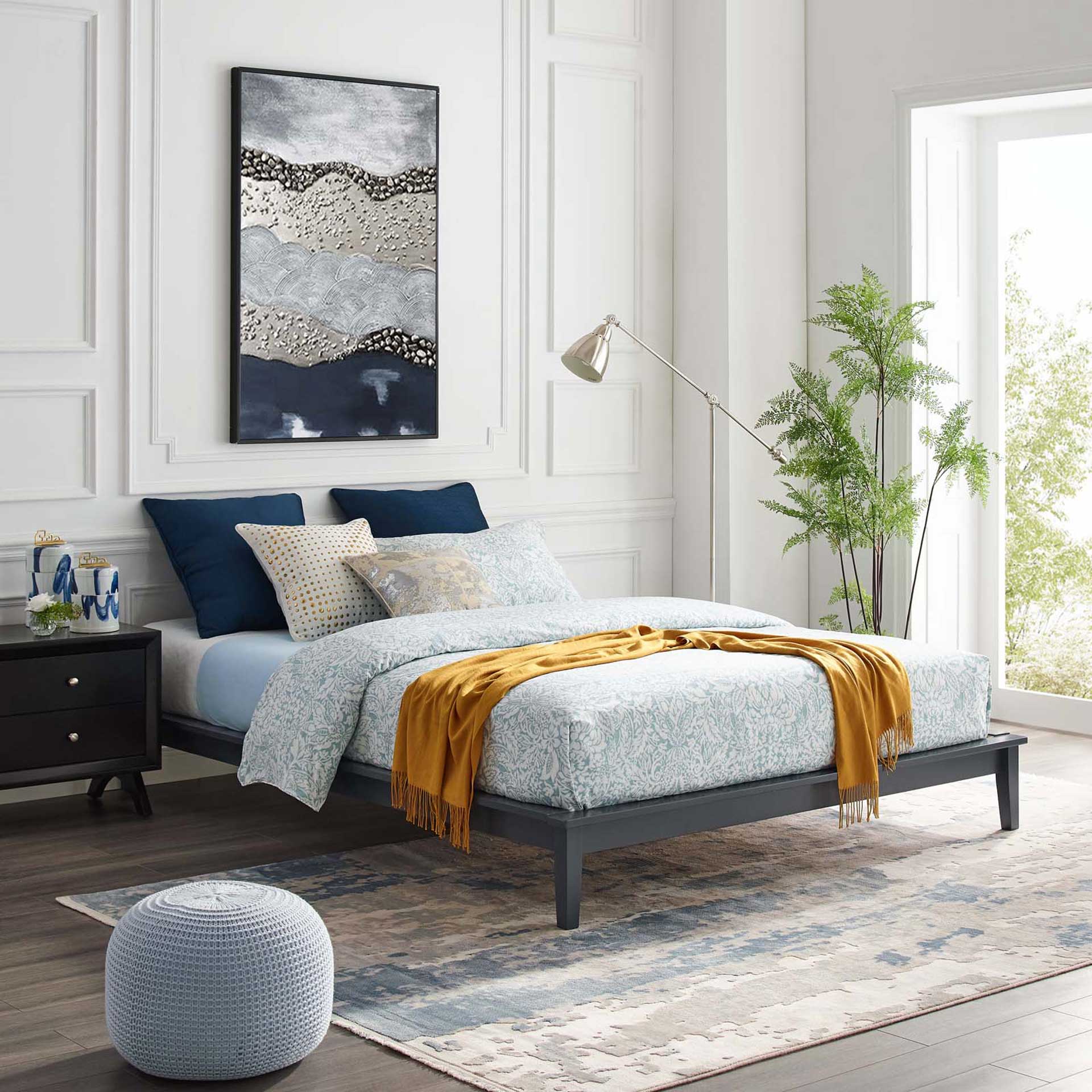 Lennon Wood Platform Bed Frame Gray - Image 5