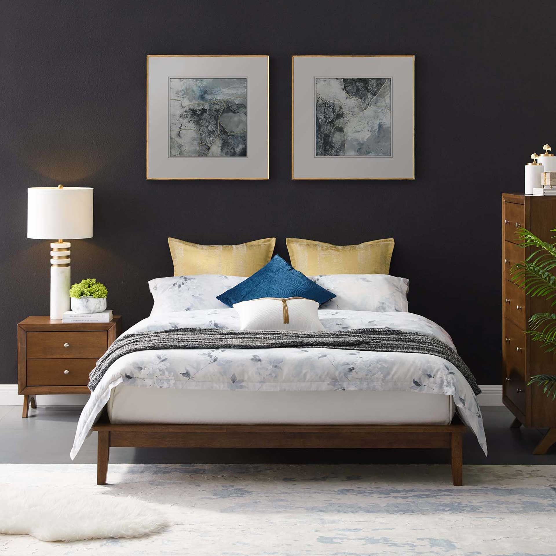 Lennon Wood Platform Bed Frame Walnut - Image 5