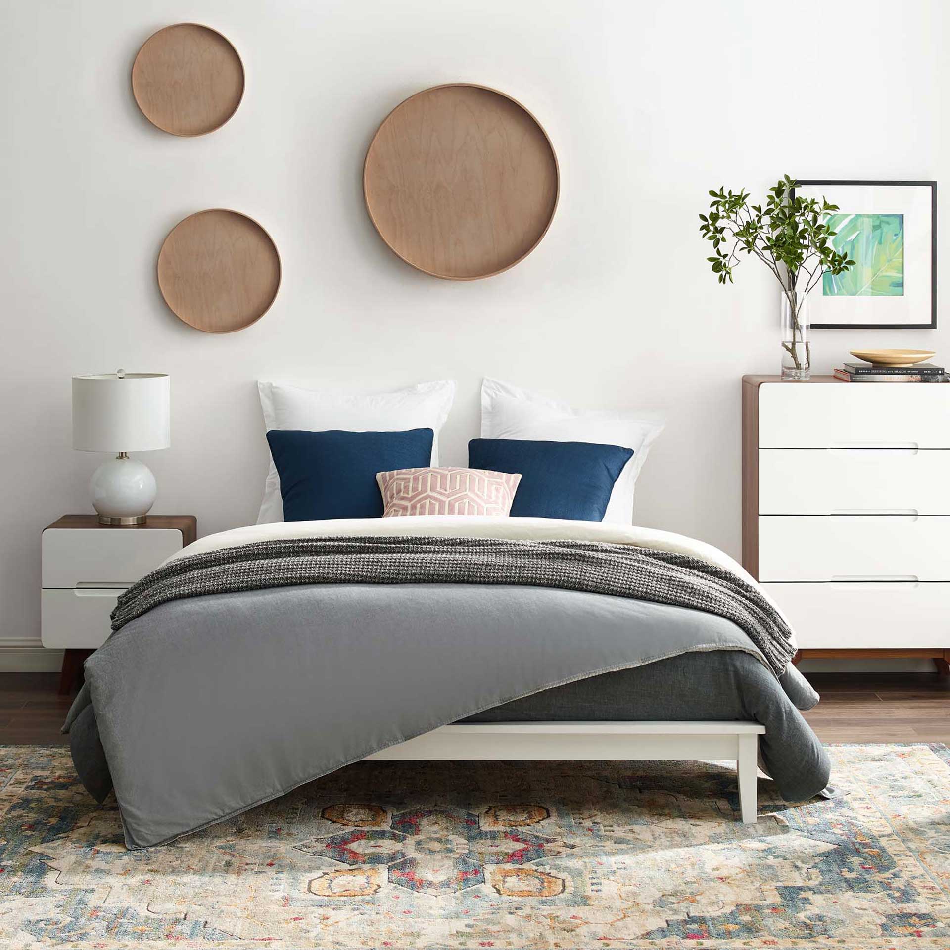 Lennon Wood Platform Bed Frame White - Image 5