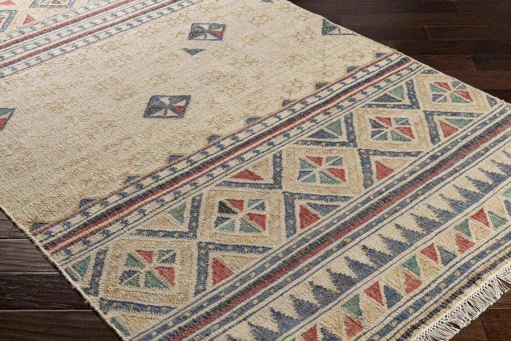 Lenora Cream/Tan/Navy Area Rug - Image 3