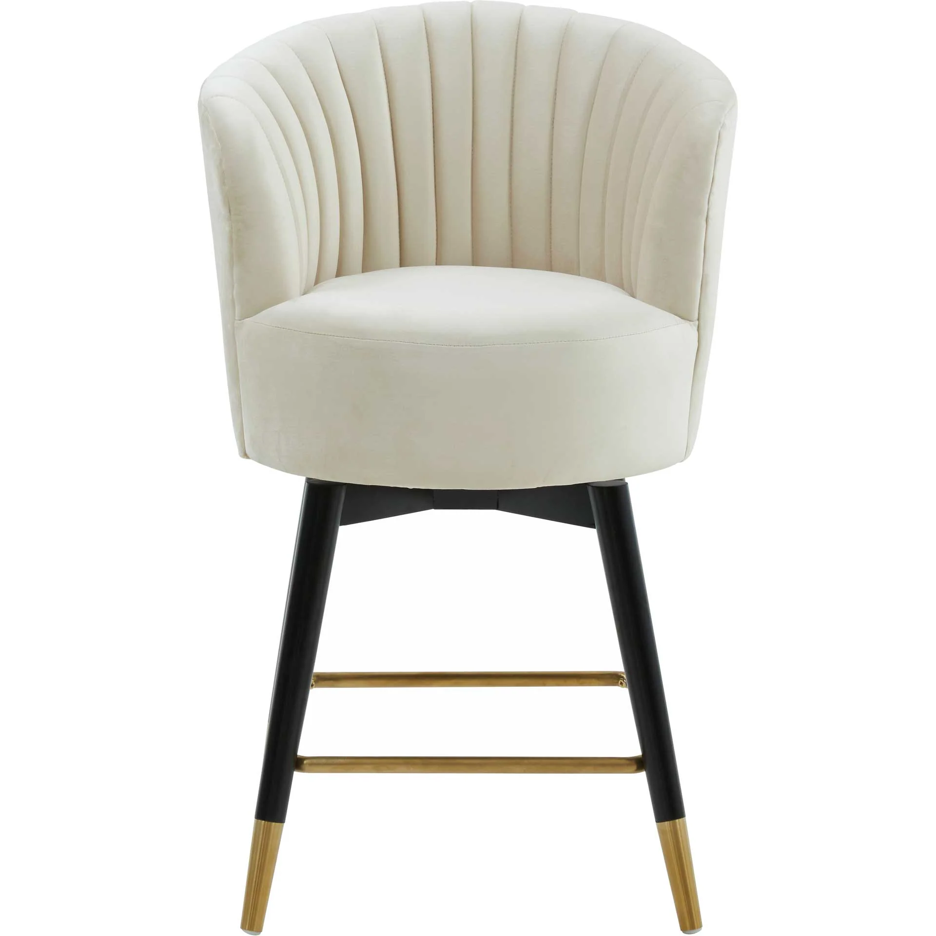 Lenora Velvet Swivel Stool Cream - Image 2